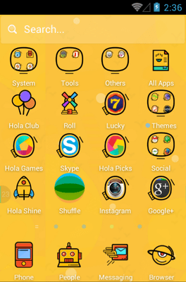 Crazy Yellow Hola Launcher Android Theme Image 2