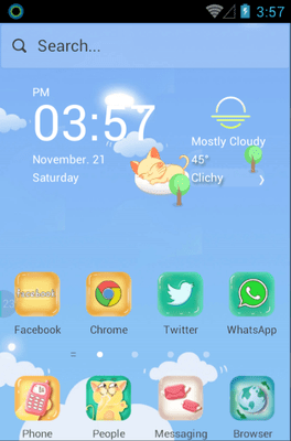 Kitty Blue Hola Launcher Android Theme Image 1