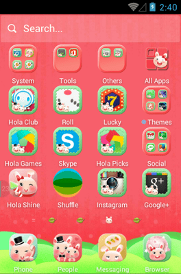 Rabbit Family Hola Launcher Android Theme Image 2