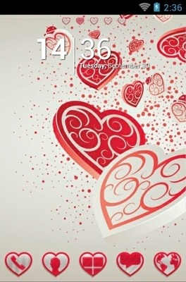 Falling Hearts Go Launcher Android Theme Image 1