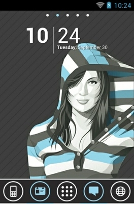 Cassandra Icy Blue Go Launcher Android Theme Image 1