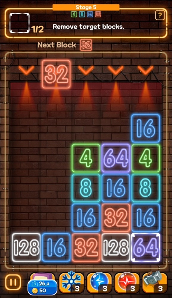 Drop Number : Neon 2048 Android Game Image 3