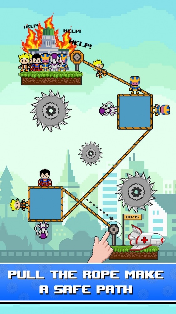 Rope Pixel Master - Rescue Hero Academy Android Game Image 1