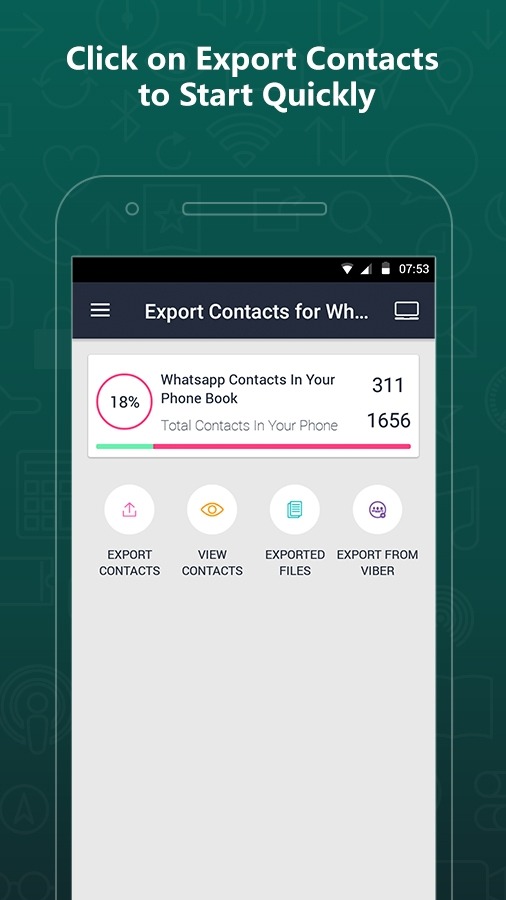Export Contacts For WhatsApp Android Application Image 1
