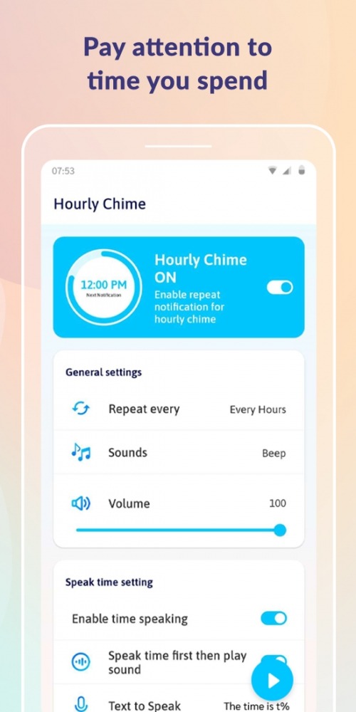 Hourly Chime: Time Manager &amp; Hours Timer Clock Android Application Image 2
