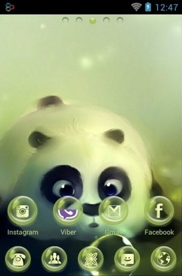 Panda And Bubbles Go Launcher Android Theme Image 2