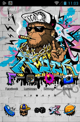 Rock Graffiti Go Launcher Android Theme Image 1