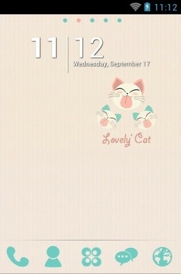 Lovely Cat Go Launcher Android Theme Image 1