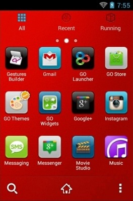 Red Waves Go Launcher Android Theme Image 3