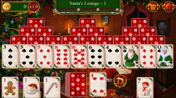 Santa&#039;s Christmas Solitaire TriPeaks Android Game Image 2