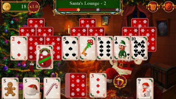 Santa&#039;s Christmas Solitaire TriPeaks Android Game Image 3