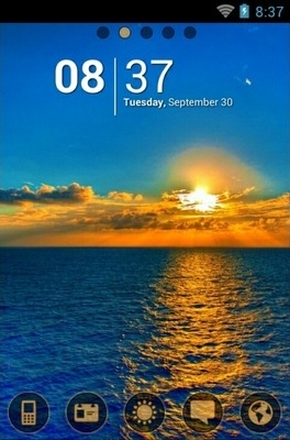 Ocean Sunset Go Launcher Android Theme Image 1