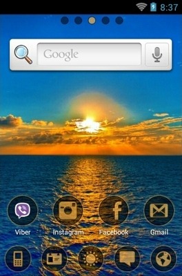 Ocean Sunset Go Launcher Android Theme Image 2