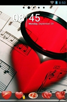 Touch My Heart Go Launcher Android Theme Image 1