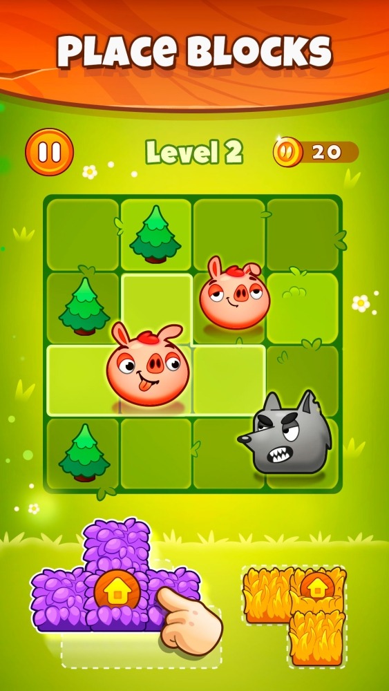 Pigs And Wolf - Block Puzzle Android Game Image 1