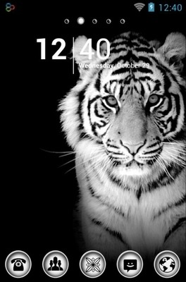 White Tiger Go Launcher Android Theme Image 1