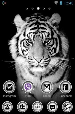 White Tiger Go Launcher Android Theme Image 2