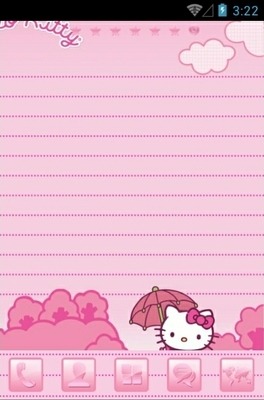 Hello Kitty Pink Go Launcher Android Theme Image 1