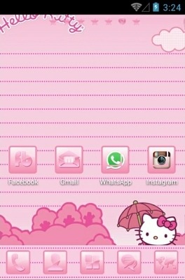 Hello Kitty Pink Go Launcher Android Theme Image 2