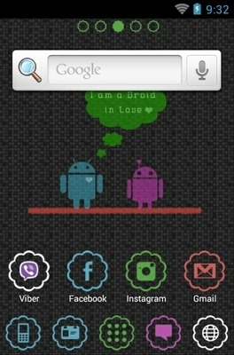 Android Falls In Love Dark Go Launcher Android Theme Image 2