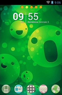 Water Emote Green Go Launcher Android Theme Image 1