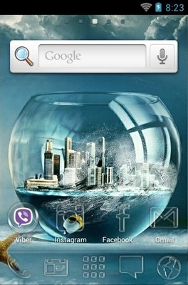 Fish Bowl City Go Launcher Android Theme Image 2