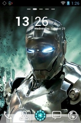 Download Free Android Theme Silver Iron Man Go Launcher - 5566 -  