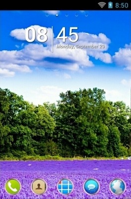 Lavender Field Go Launcher Android Theme Image 1