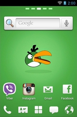 Angry Birds Green Go Launcher Android Theme Image 2