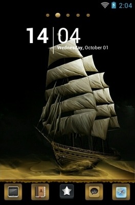 Ship In Desert Go Launcher Android Theme Image 1