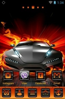 Fire Car Go Launcher Android Theme Image 2