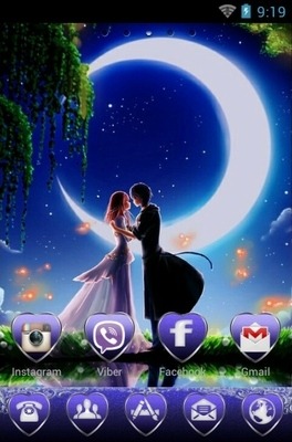Romantic Moonlight Go Launcher Android Theme Image 2