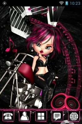 Rockin Girl Go Launcher Android Theme Image 1