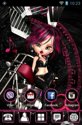 Rockin Girl Go Launcher Android Theme Image 2