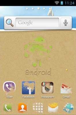 Droid At The Beach Go Launcher Android Theme Image 2