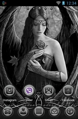 Black &amp; White Go Launcher Android Theme Image 2