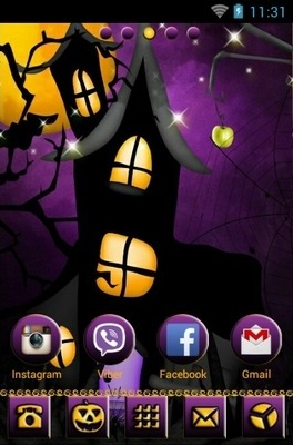 Purple Skies Halloween Go Launcher Android Theme Image 2