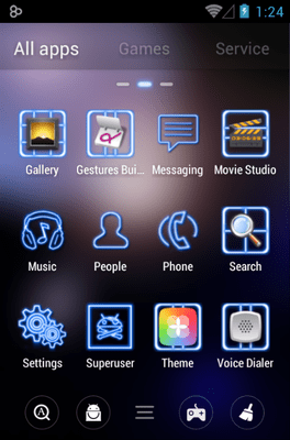 Neon Blue Go Launcher Android Theme Image 3
