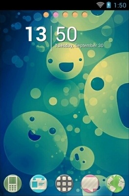 Water Emote Blue Go Launcher Android Theme Image 1