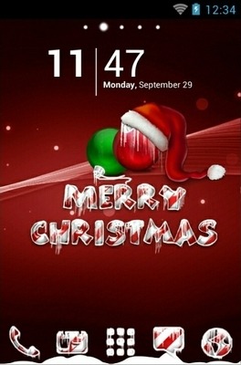 Icy Christmas Red Go Launcher Android Theme Image 1