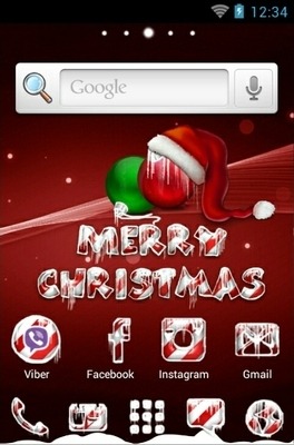 Icy Christmas Red Go Launcher Android Theme Image 2
