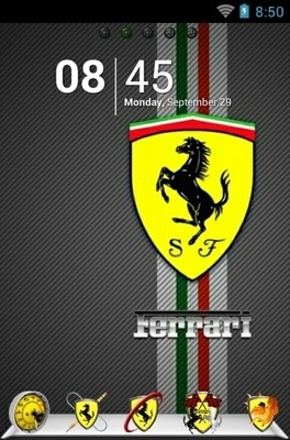Ferrari Black Go Launcher Android Theme Image 1