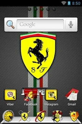 Ferrari Black Go Launcher Android Theme Image 2