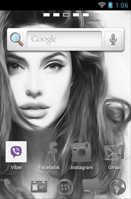 Angelina Jolie Sketch Go Launcher Android Theme Image 2