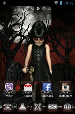 Dark Little Girl Go Launcher Android Theme Image 2