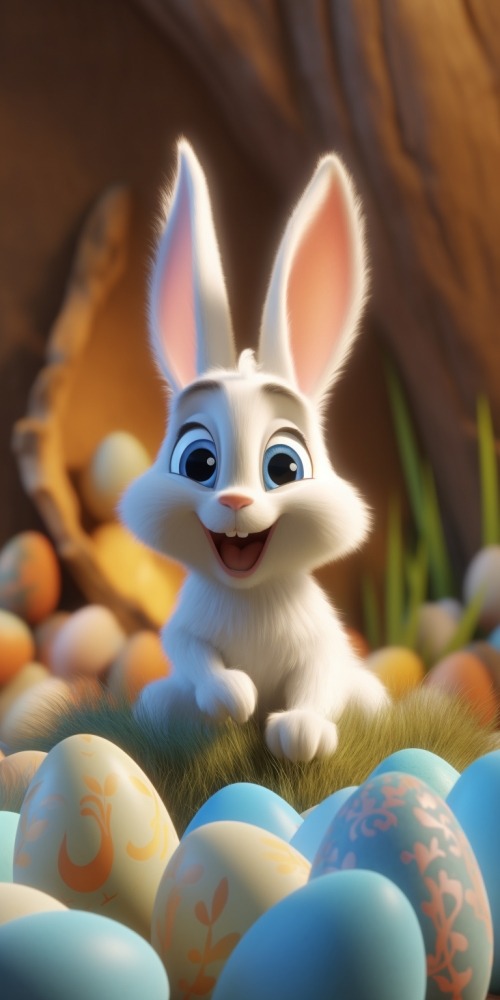 Cute Bunny Mobile Phone Wallpaper Image 1