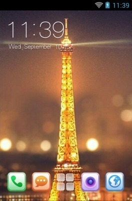 Night View Of Paris CLauncher Android Theme Image 1