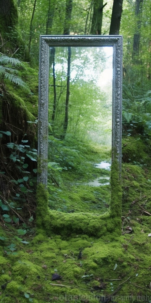 Mirror In The Forest Mobile Phone Wallpaper Image 1