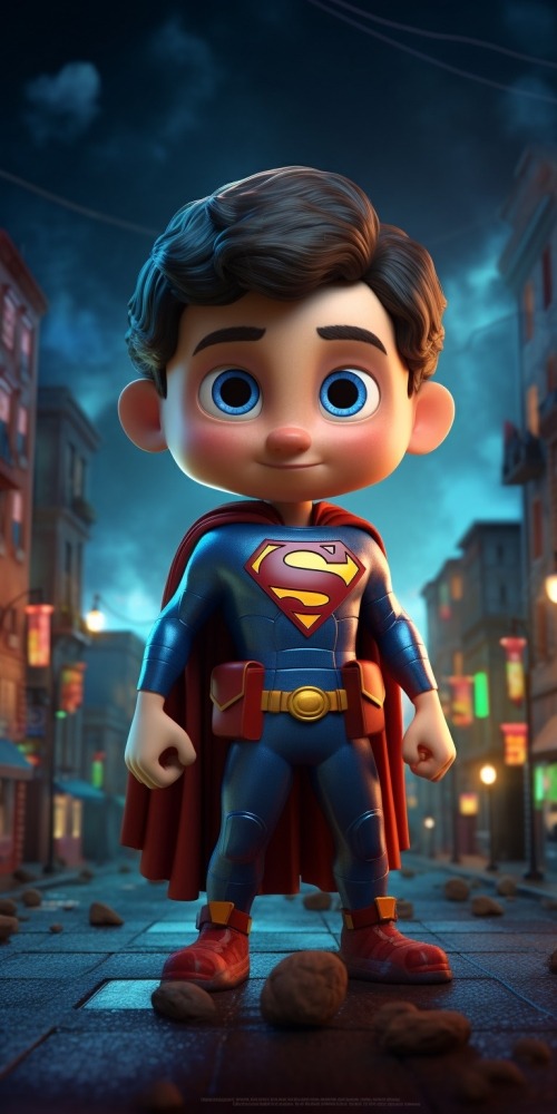 Superman Kid Mobile Phone Wallpaper Image 1
