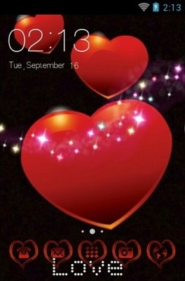 Sparkling Hearts CLauncher Android Theme Image 1